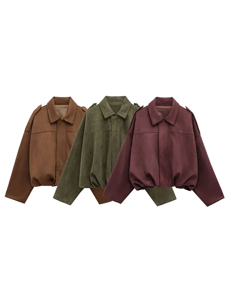 Veste Femme Décontractée en Daim Ample 1