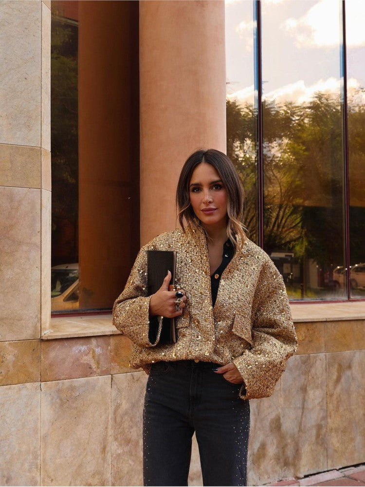 Veste Femme Élégante Pailletée Hiver 1