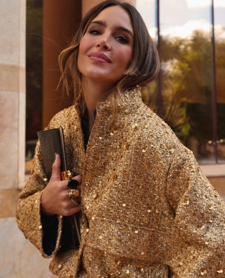 Veste Femme Élégante Pailletée Hiver 2
