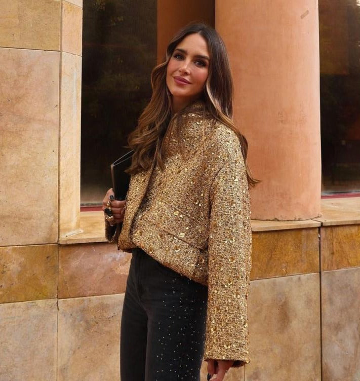 Veste Femme Élégante Pailletée Hiver 3