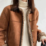 Veste Femme Élégante en Daim Chaud 1