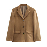 Veste Femme Élégante en Daim pour Bureau 4
