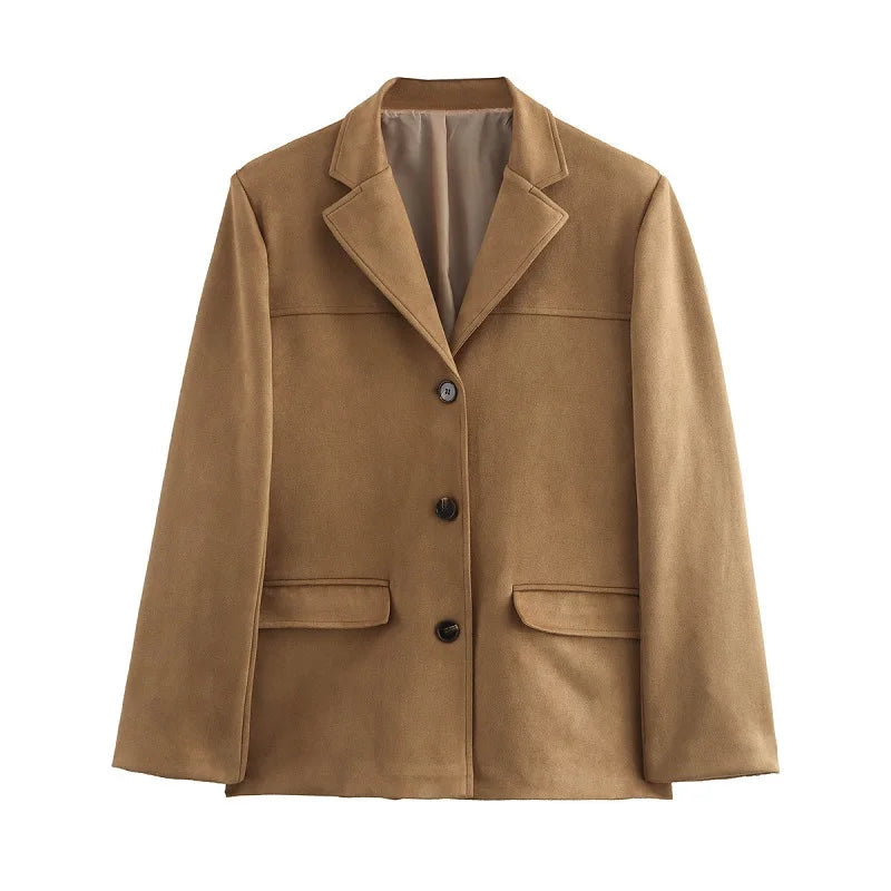 Veste Femme Élégante en Daim pour Bureau 4