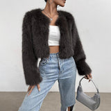 Veste Femme Élégante en Fausse Fourrure 5