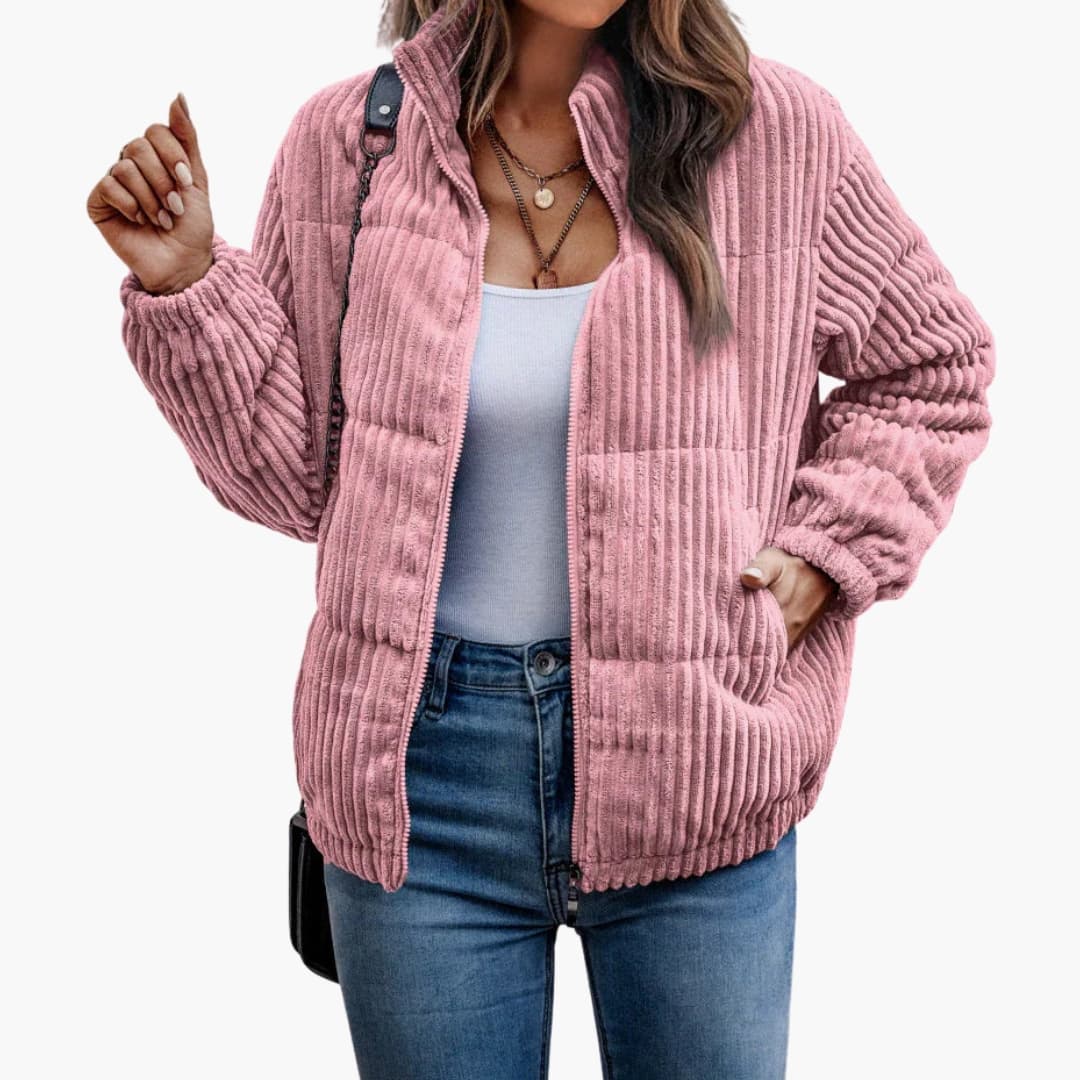 Veste Femme Élégante en Velours Côtelé 0