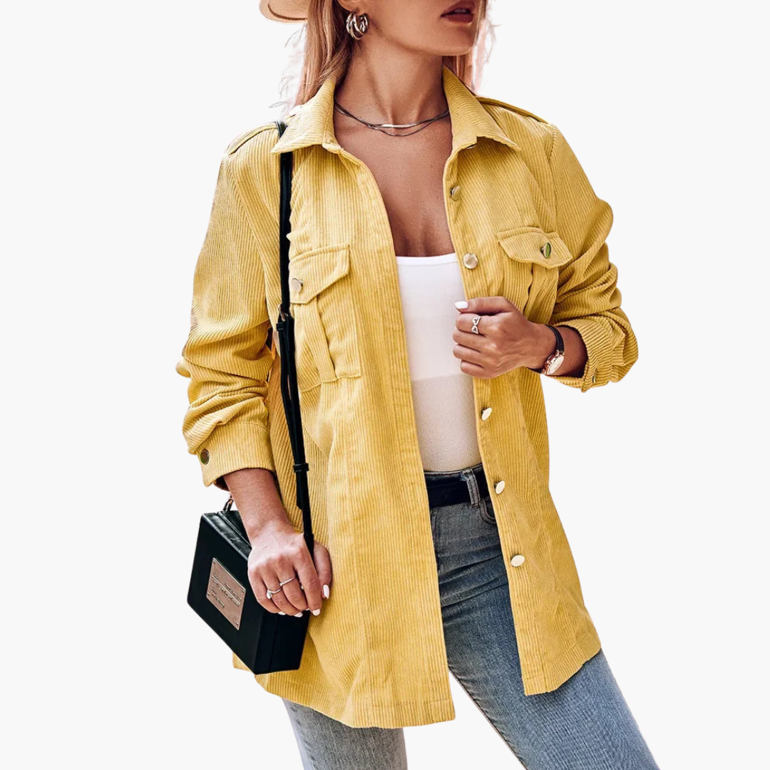 Veste Femme Élégante en Velours Côtelé 0