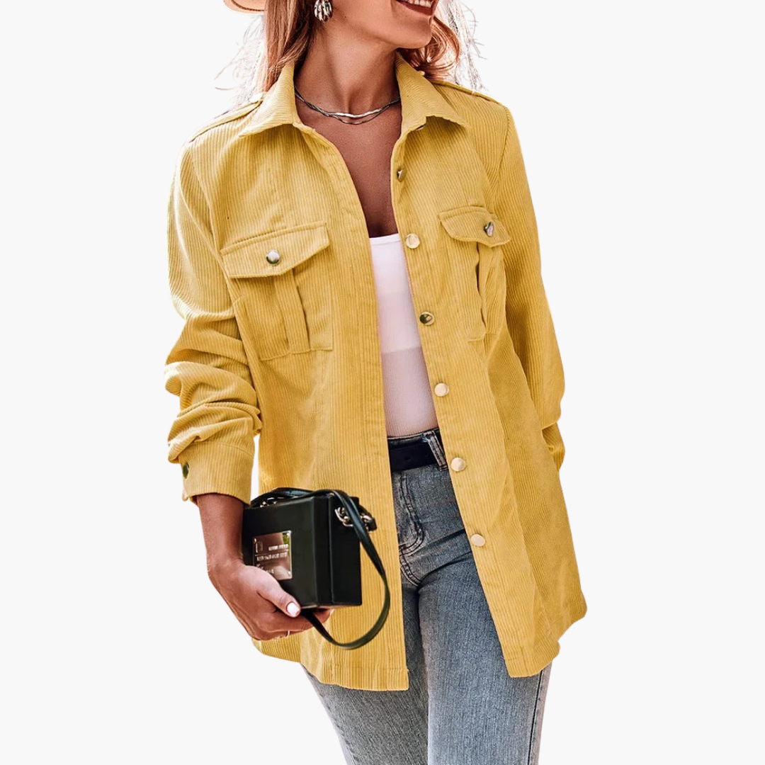 Veste Femme Élégante en Velours Côtelé 1