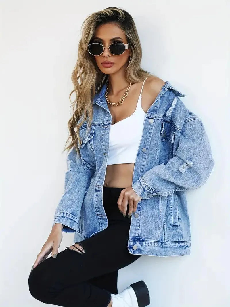 Veste Femme Oversize Tendance en Jean 0