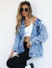 Oversize Damenjeansjacke – lässig und bequem