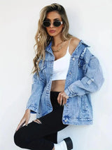 Veste Femme Oversize Tendance en Jean 0