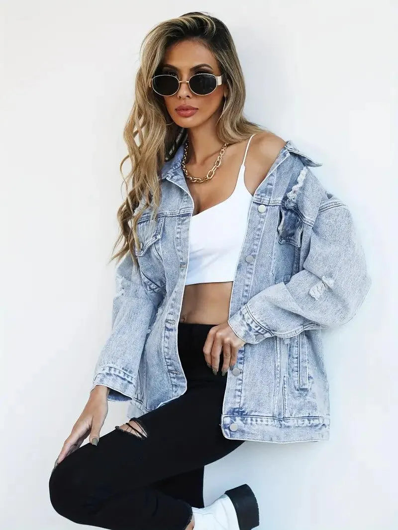Veste Femme Oversize Tendance en Jean 4