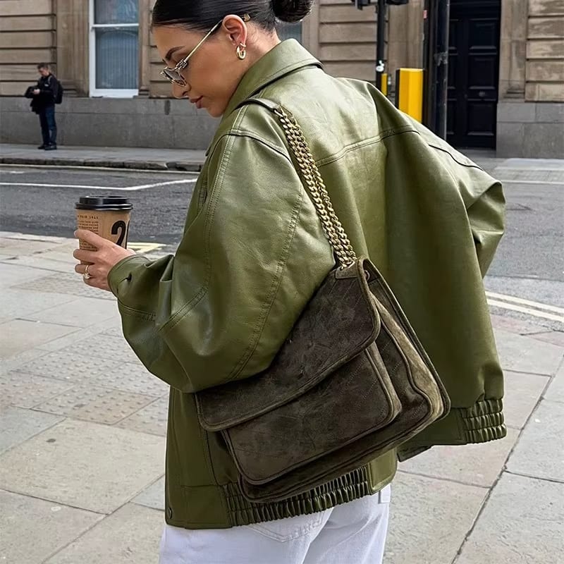 Veste Femme Oversize en Similicuir Tendance 1