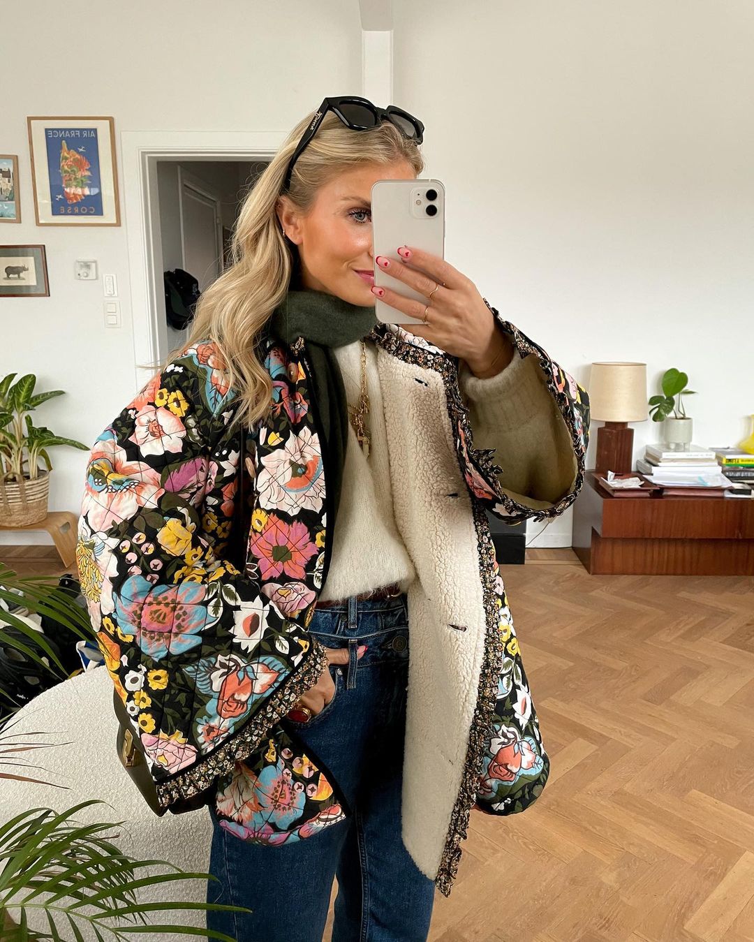 Veste Femme Réversible Florale Élégante 0
