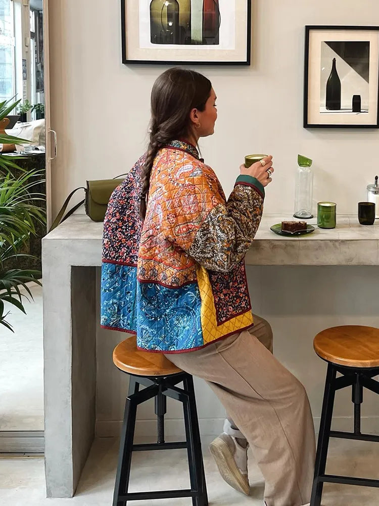Veste Femme Réversible Florale Élégante 5