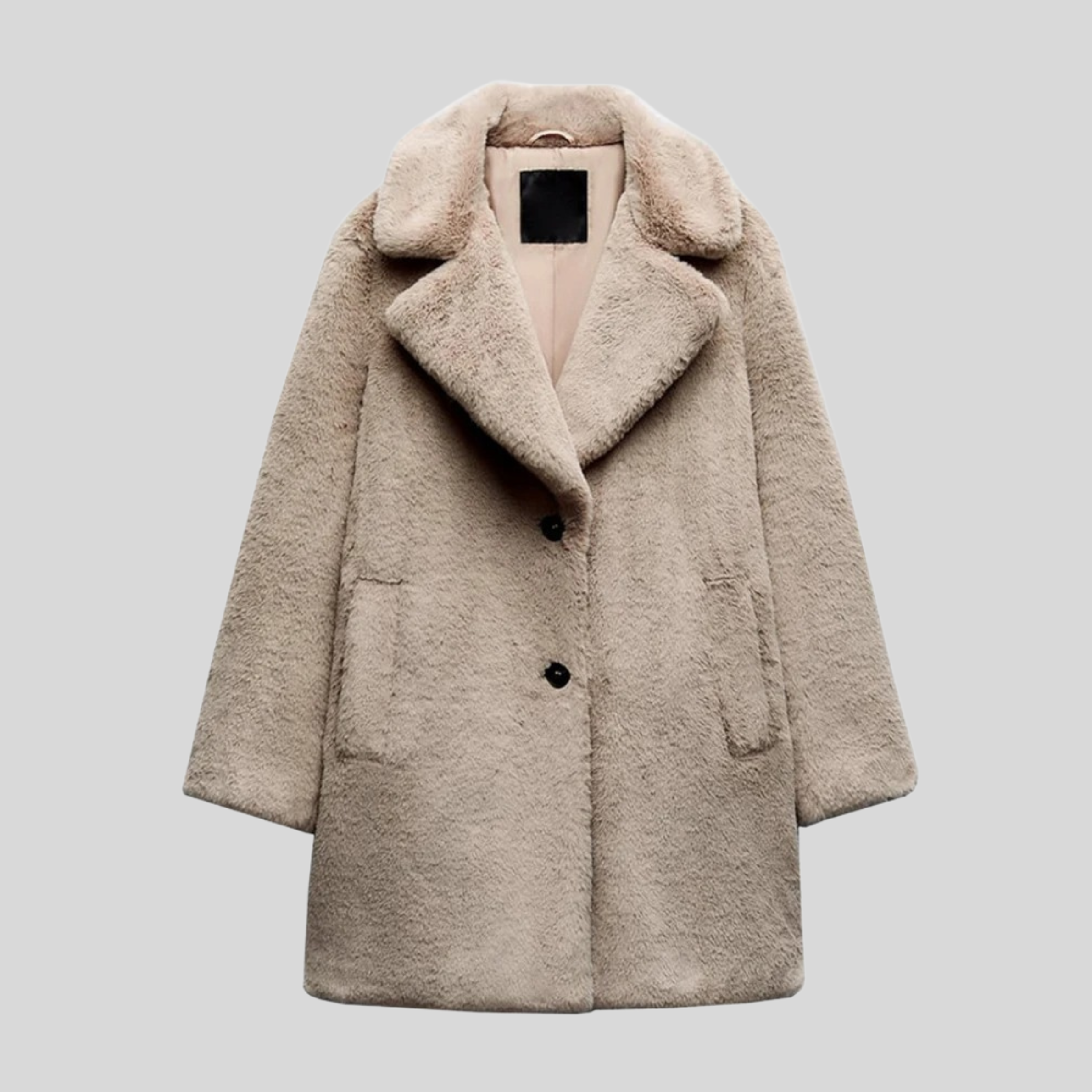 Veste Femme Teddy Élégante Hiver Beige 1
