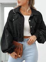 Carol | Veste Femme Velours Côtelé Manches Lanternes