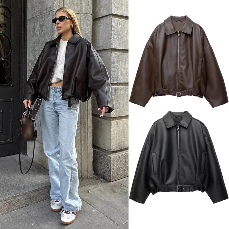 Veste Femme Vintage Ample Style Streetwear 0