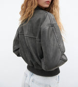 Veste Femme Vintage Élégante en Cuir PU 2