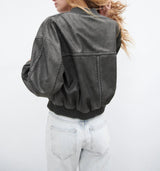 Veste Femme Vintage Élégante en Cuir PU 3