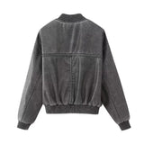 Veste Femme Vintage Élégante en Cuir PU 4