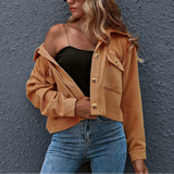 Veste Femme en Velours Côtelé Élégante 0