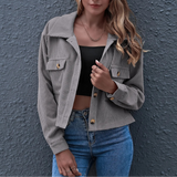 Veste Femme en Velours Côtelé Élégante 1