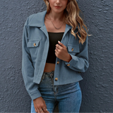 Veste Femme en Velours Côtelé Élégante 4