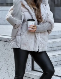 Mehrfarbige Damen-Winterjacke aus Baumwolle, Herbstkollektion