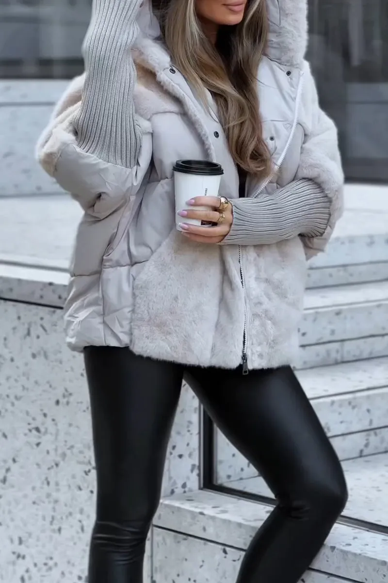 Veste Hiver Femme Avec Capuche Multicolore 4