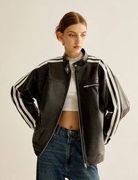 Vegane Lederjacke Damen Maskuline Mode