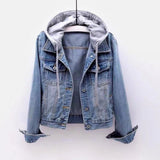 Veste à Capuche Décontractée en Denim Femme 0