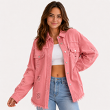 Veste en Jean Femme Colorée Printemps - Coupe Cintrée, Tendance &