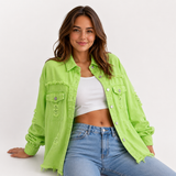 Veste en Jean Femme Colorée Printemps - Coupe Cintrée, Tendance &