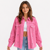 Veste en Jean Femme Colorée Printemps - Coupe Cintrée, Tendance &