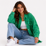 Veste en Jean Femme Colorée Printemps - Coupe Cintrée, Tendance &