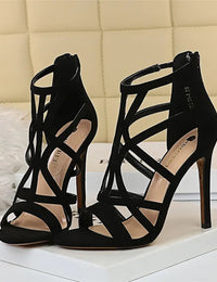 Sandales Gladiateur Femme en Cuir à Talon - Élégantes et Confortables