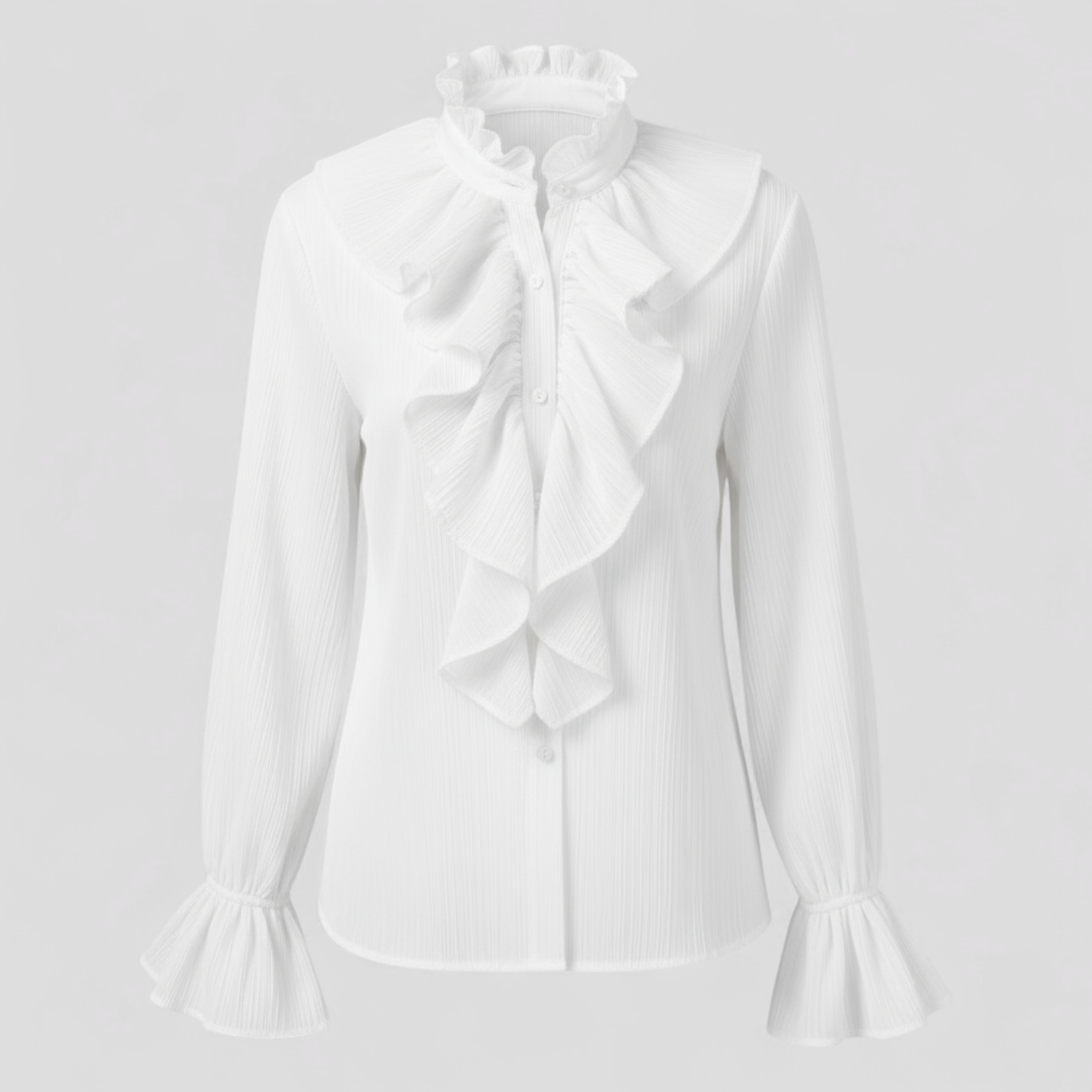 Céleste – Blouse Élégante à Volants avec Manches Statement