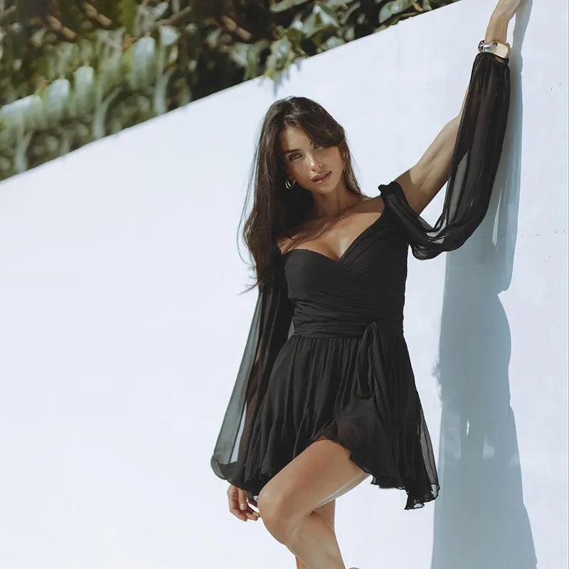 dresses : Elena – Robe élégante en chiffon fluide in van Seroa