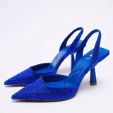 sandals : Eliza | Sandales Femme Cuir Élégantes à Talon Haut in Bleu van Seroa