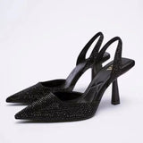 sandals : Eliza | Sandales Femme Cuir Élégantes à Talon Haut in Noir van Seroa
