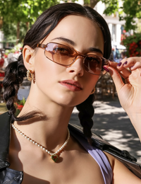 Vintage ovale Metall-Sonnenbrille Damen