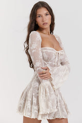 dresses : Isabelle – Robe courte romantique style corset en dentelle vintage in van Seroa
