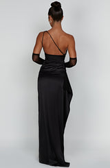 dresses : Isolde – Robe de Soirée Élégante en Satin, Asymétrique avec Fente Haute in van Seroa