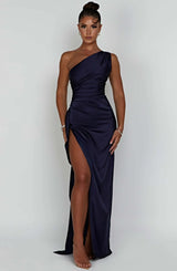 dresses : Victoria - Robe de Cocktail Sophistiquée en Satin à une épaule in van Seroa
