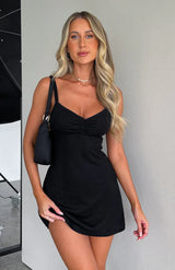 dresses : Ellie – Robe mini moulante minimaliste et épurée en tissu stretch in van Seroa
