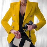 Blazer femme à double boutonnage avec boutons dorés