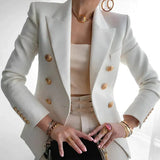 Blazer femme à double boutonnage avec boutons dorés