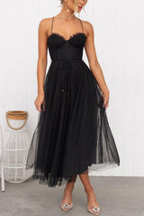 Elegantes langes Damenkleid aus Chiffon mit Trägern – Ideal für Abend, Ball, Brautjungfer