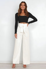 skirts : Evelyn | Pantalon Fluide Femme Jambes Larges Confortable in Blanc van Seroa