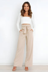 skirts : Evelyn | Pantalon Fluide Femme Jambes Larges Confortable in Tempête de tissu van Seroa